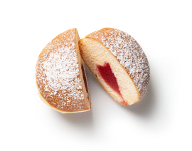 Berliner mit Himbeer/Johanniskonfi